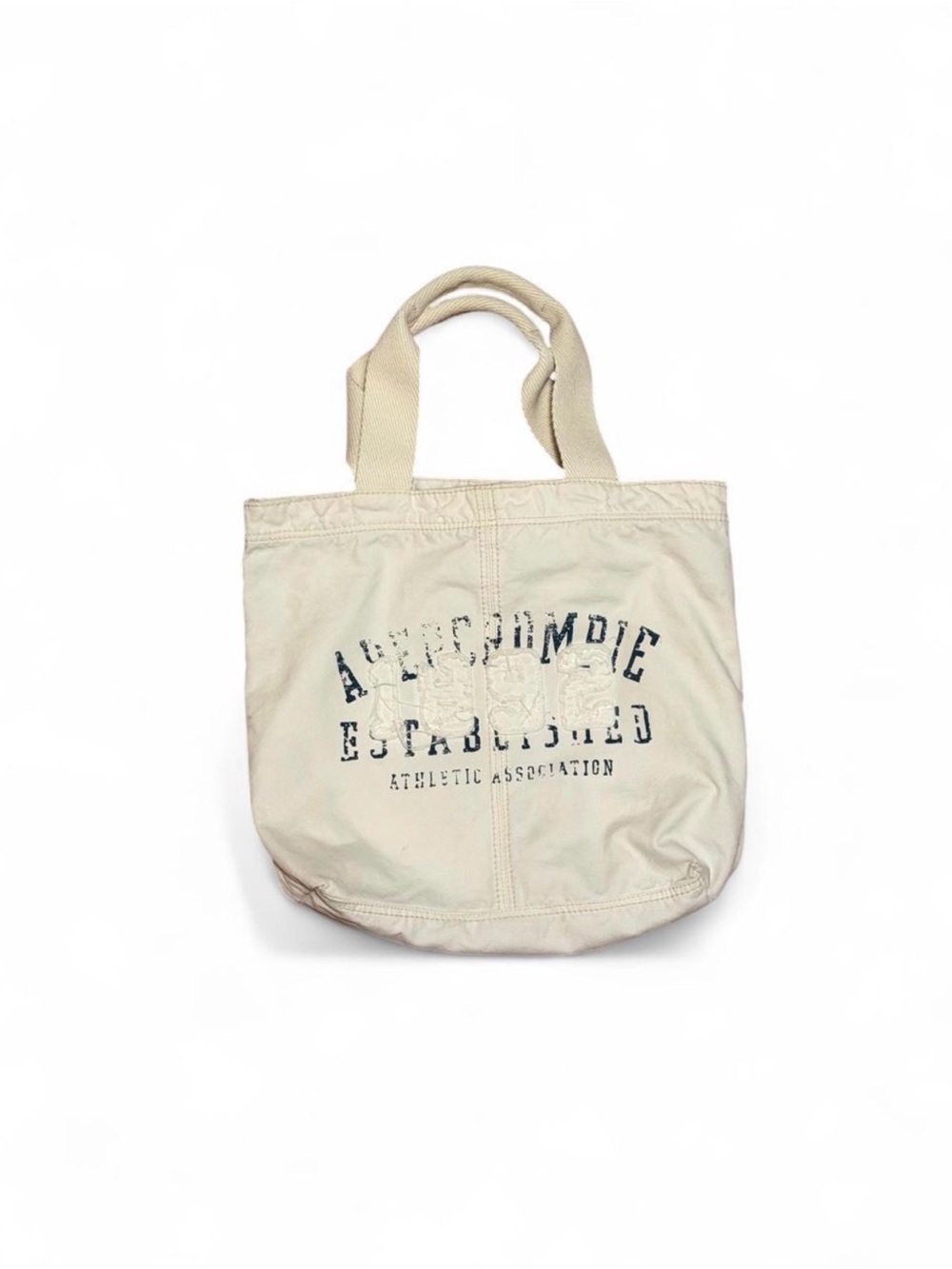 Vintage Abercrombie & Fitch Beige Canvas Logo Tote